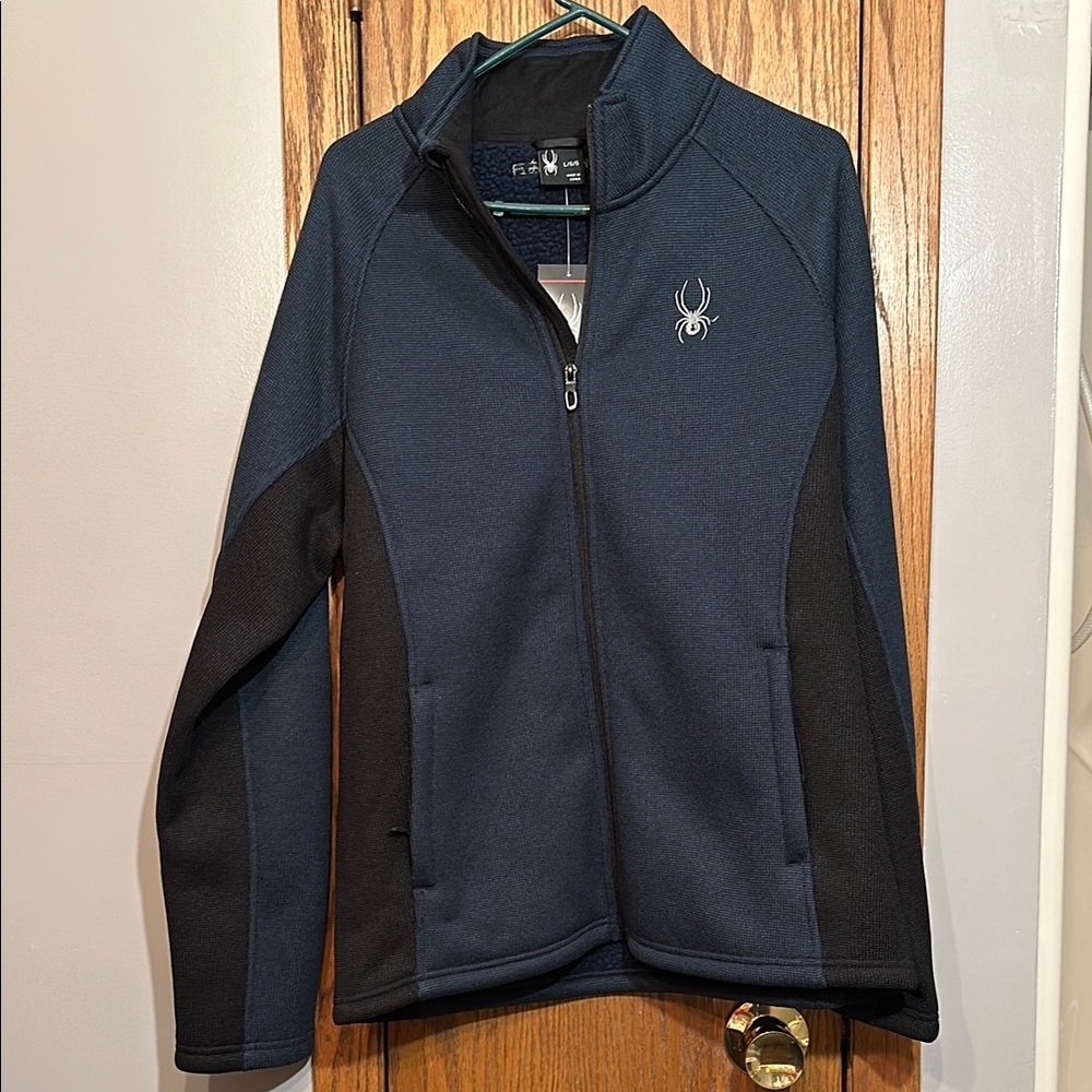 Spyder Blue and Black Zip Up Sweater